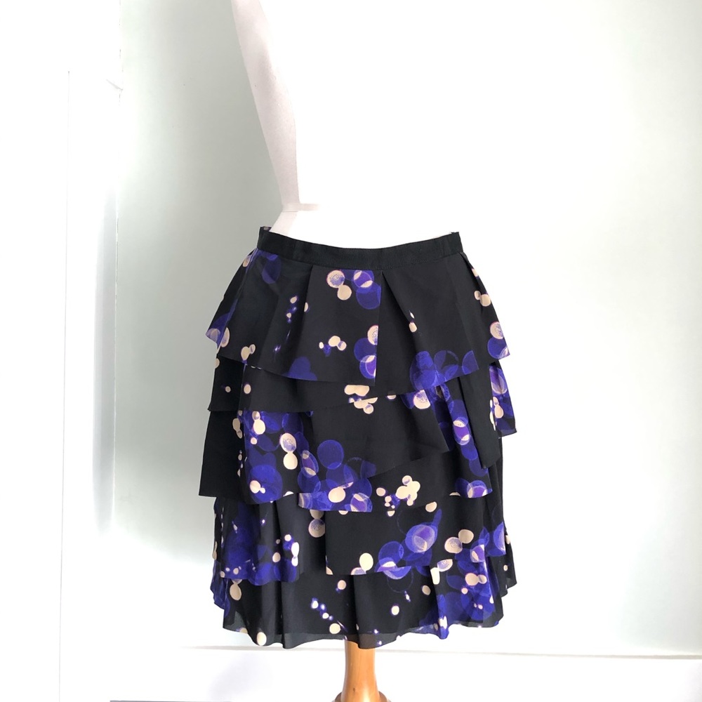 Tiered Black with Purple Zippered Skirt